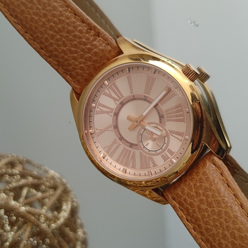 Bronzo Italia Wrist Watch Water Resist  Womens Pebble Embossed Cowhide S…